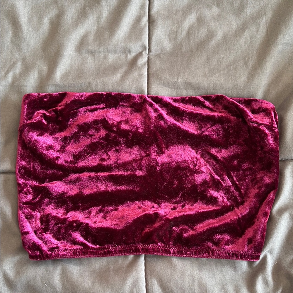 Velvet Tube Top in Rich Burgundy